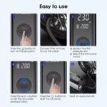 Portable Electric Tyre Inflator Pump with LED Lamp 9 34450 5aa4b9