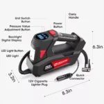 120W Portable Handheld Car Tire Inflator Pump with LED Light and Digital Display 7 34466 141eb0
