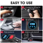 120W Portable Handheld Car Tire Inflator Pump with LED Light and Digital Display 8 34466 46bcc8