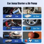 Portable Tire Inflator with Emergency Car Jump Starter & Multifunctional Air Pump 9 42883 9d3a97