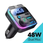 48W Bluetooth 5.3 Car FM Transmitter with Dual Mics & Fast Charging 4 45675 6bfec3