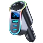 150W 4-in-1 Fast USB Car Charger Adapter with LED Voltage Display 4 45702 669c39