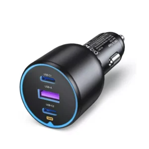 130W Triple-Port USB-C Car Charger for Phones, Tablets & Laptops
