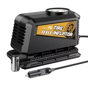 Portable 12V Tire Inflator with Mechanical Gauge