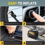 Portable 12V Tire Inflator with Mechanical Gauge 9 45820 98cc14