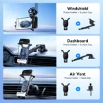 15W Wireless Fast-Charging Car Phone Mount with Auto-Locking Clamp 9 45881 20b5ed