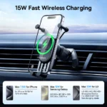 15W Wireless Fast-Charging Car Phone Mount with Auto-Locking Clamp 6 45881 70795b