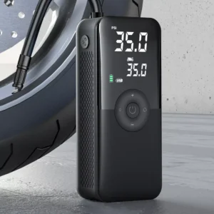Portable Car Air Compressor Electric Tire Inflator Pump with LED Light for Motorcycle & Bicycle