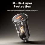 30W Dual Port Fast Car Charger USB-C & USB Mini Adapter with Smart Protection 4 46131 8bc1d3