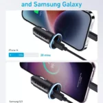 52.5W Fast Car Charger with USB-C and USB-A Ports – 30W PowerIQ 3.0, Dual Port Adapter 4 46195 dc87f5