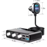 9-in-1 210W Fast Charging Car Power Hub with Independent Switches 8 46204 b1444f