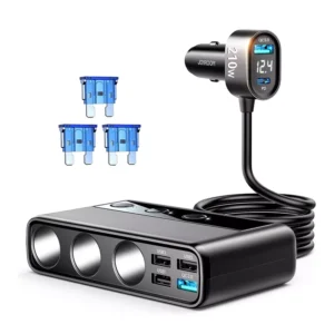 9-in-1 210W Fast Charging Car Power Hub with Independent Switches