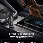 Ultra-Slim 57W Retractable Fast Car Charger USB-C & USB for iPhone & Android 5 46220 9d5c2b
