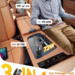 Ultra-Slim 57W Retractable Fast Car Charger USB-C & USB for iPhone & Android 9 46220 c5d35c