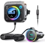 Bluetooth 5.3 FM/AUX Car Adapter with Air Vent Mount & 3-Port Fast Charger 8 46232 7c22b1