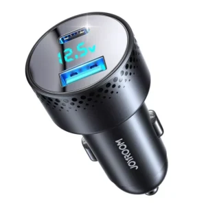 70W Dual Port Fast Car Charger with LED Voltage Display