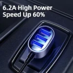 24W Dual USB Fast Car Charger with LED Display and 5-Port Expansion 6 46242 e6acf5