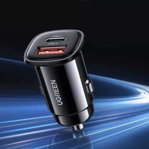 30W USB Car Charger with Dual Fast Charging QC4.0 PD Type-C & USB-A