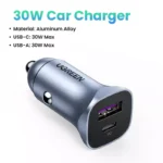 30W Dual Port Car Charger with Fast Charging USB-C & QC 4.0/3.0 4 46789 7fdd16