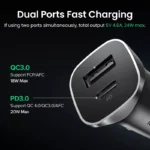30W Dual Port Car Charger with Fast Charging USB-C & QC 4.0/3.0 5 46789 ed870e