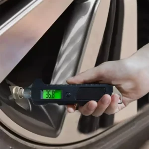 Digital Tire Pressure Gauge 230 PSI with Backlit LCD and Flashlight – Heavy Duty, Non-Slip, for Car & Bicycle