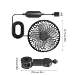USB Car Fan for Backseat - 3-Speed Adjustable Cooling Fan 9 46874 d0e613