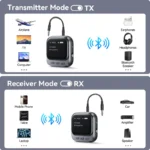 Car Bluetooth 5.4 Transmitter & Receiver AUX Adapter with LED Display 8 46898 ed3388
