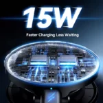 15W Wireless Magnetic Car Phone Holder with 360° Rotation 6 46962 7e0505