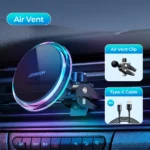 Magnetic Car Phone Holder Wireless Charger with Crystal Lighting 9 46989 a69899