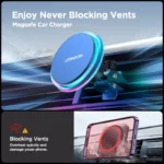 Magnetic Car Phone Holder Wireless Charger with Crystal Lighting 7 46989 eb0155