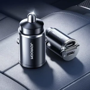 30W Dual Port USB-C Fast Car Charger with Pull Ring Design