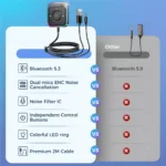 Bluetooth 5.3 AUX Car Adapter with Dual Mics & Hands-Free Calling 8 47371 cd6220