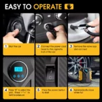 Portable Digital Auto Air Compressor with Tire Inflation & LED Light 8 47497 89a73e
