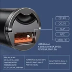 30W Fast Car Charger with Quick Charge 4.0 and Type-C Adapter 6 47593 c352a1