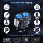 5-in-1 USB-C Car Charger Adapter with Dual Socket & 30W Fast Charging Cable 4 47641 4346d1