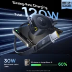 60W Multi-Port Fast Car Charger with Dual Retractable Cables and USB-C Ports 5 47651 192911