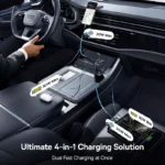 60W Multi-Port Fast Car Charger with Dual Retractable Cables and USB-C Ports 6 47651 3b8d82