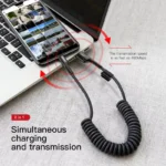 Retractable USB Type C Cable 2A Fast Charge | Spring Coiled Charging Wire 7 47757 9ff717