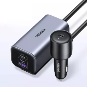 150W GaN Fast Car Charger for iPhone, iPad & USB-C Laptops – 4-Port Power Hub