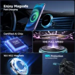 Magnetic Car Phone Holder with 15W Fast Wireless Charging for iPhones 9 47885 45a376
