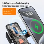 66W Magnetic Wireless Car Charger Mount with Intelligent Infrared Sensor & Air Vent Clip 6 47910 6ced99
