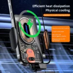66W Magnetic Wireless Car Charger Mount with Intelligent Infrared Sensor & Air Vent Clip 4 47910 ac192e