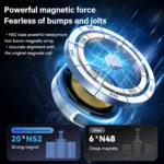 15W Magnetic Wireless Car Charger & Phone Holder with Retractable Cable 8 47964 280c38