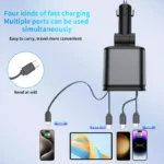 120W 4-in-1 Car Charger with Starry Projector & Dual Fast Charge Cables 8 47984 50f138
