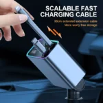 4-in-1 184W Fast Car Charger with Retractable USB-C & USB for iPhone & Android 6 47995 4d099c