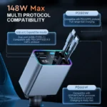 4-in-1 184W Fast Car Charger with Retractable USB-C & USB for iPhone & Android 5 47995 c6c4e1