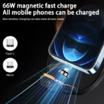 66W Wireless Fast Car Charger Mount with Auto Clamping & Infrared Sensor 5 48026 3037e7