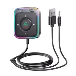 Bluetooth 5.3 AUX Car Adapter with Dual Mics, Noise Canceling, Hands-Free