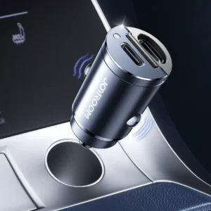 30W Dual USB-C Car Charger with Pull Ring & Fast Charging for All Devices