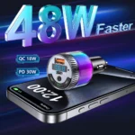 Bluetooth 5.3 FM Car Adapter with 48W PD & QC Fast Charger and LED Light 4 48254 e5fcae